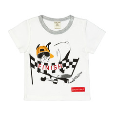 Футболка Крутой парень молочная 122-128 Lucky Child