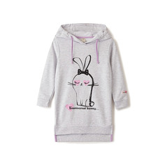 Платье-толстовка Lucky Child Любимая девочка серая 116-122