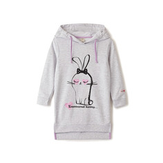 Платье-толстовка Lucky Child Любимая девочка серая 104-110