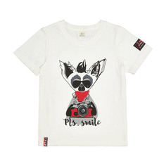 Футболка Lucky Child Лемур в Париже белая 122-128