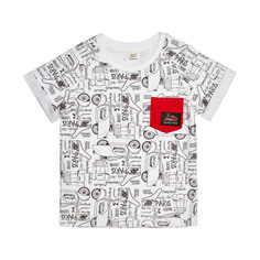 Футболка Lucky Child Лемур в Париже черно-белая 98-104