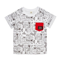 Футболка Lucky Child Лемур в Париже черно-белая 122-128