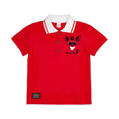 Футболка-поло Lucky Child Лемур в Париже красная 116-122