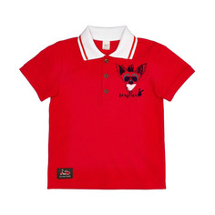 Футболка-поло Lucky Child Лемур в Париже красная 98-104