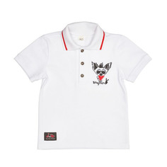 Футболка-поло Lucky Child Лемур в Париже белая 104-110