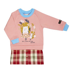 Платье Lucky Child Осенний лес розовое 98-104