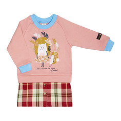 Платье Lucky Child Осенний лес розовое 122-128