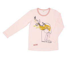 Футболка Lucky Child с длинным рукавом Осенний лес пудровая 104-110