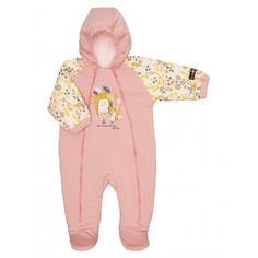 Комбинезон Lucky Child на синтепоне Осенний лес розовый 68-74