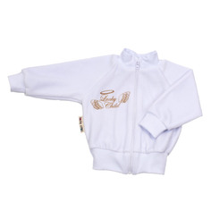 Кофточка Lucky Child из велюра Ангелочки белая 74-80