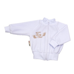 Кофточка Lucky Child детская из велюра Ангелочки белая 62-68