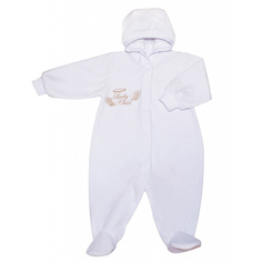 Комбинезон Lucky Child Ангелочки с капюшоном из велюра белый 62-68