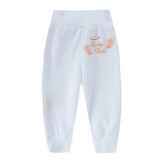 Брючки Lucky Child из велюра Ангелочки белые 68-74