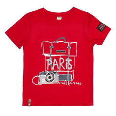 Футболка Lucky Child Лемур в Париже красная 68-74