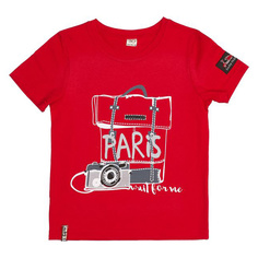 Футболка Lucky Child Лемур в Париже красная 74-80
