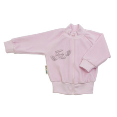 Кофточка Lucky Child из велюра Ангелочки розовая 74-80