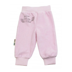 Брючки Lucky Child из велюра Ангелочки розовые 62-68