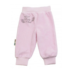 Брючки Lucky Child из велюра Ангелочки розовые 74-80