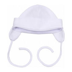 Шапочка Lucky Child со шнурочками Ангелочки белая 45