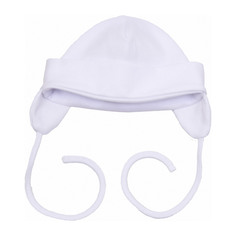 Шапочка Lucky Child со шнурочками Ангелочки белая 38