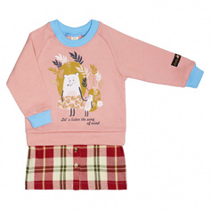 Платье Lucky Child Осенний лес футер розовое 80-86