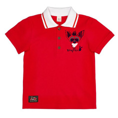 Футболка-поло Lucky Child Лемур в Париже красная 86-92