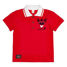 Футболка-поло Lucky Child Лемур в Париже красная 80-86