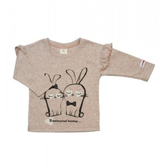 Футболка Lucky Child с длинным рукавом Любимая девочка Лето бежевая 80-86