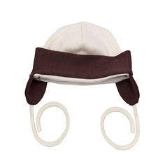 Шапочка Lucky Child со шнурочками Ангелочки молочная 47