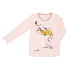 Футболка Lucky Child с длинным рукавом Осенний лес пудровая 86-92
