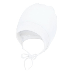 Шапочка Lucky Child со шнурочками Ангелочки белая 47