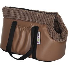 Сумка-переноска для животных Foxie Leather 43x24x24 см коричневая