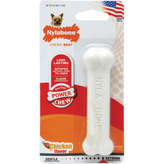 Игрушка для собак NYLABONE Косточка экстра жесткая с ароматом курицы М