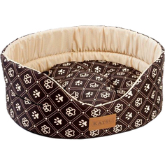 Лежак для собак Katsu Yohanka shine Dog Paws бежево-коричневый размер 46x32x18 см Катсу