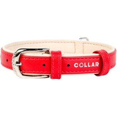 Ошейник для собак COLLAR Brilliance без украшений 25 мм 38-49 см Красный