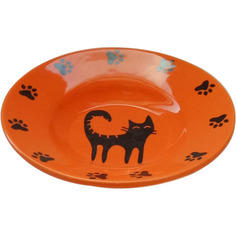 Миска для животных Foxie Cat Plate оранжевая 140 мл