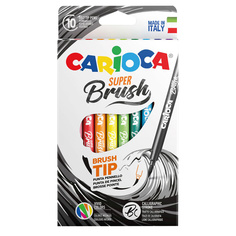 Фломастеры Carioca Super Brush с кистевым пишущим узлом 10 цветов