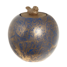 Шкатулка Santos sky 30cm pot bird blue golden