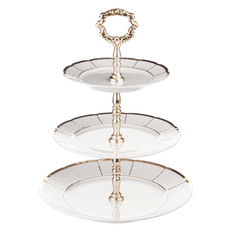 Этажерка 3-х ярусная Thun1794 менуэт, декор отводка золото, золотые держатели