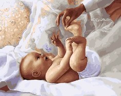 Картина по номерам Paintboy GX 21249 Нежная пяточка 40*50