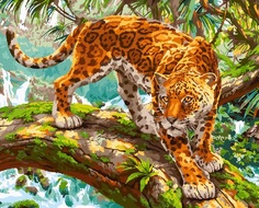 Картина по номерам Paintboy GX 27373 Крадущийся ягуар 40*50