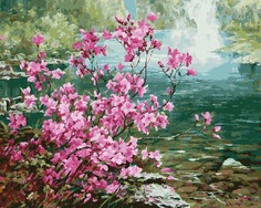 Картина по номерам Paintboy GX 8473 Багульник у реки 40*50