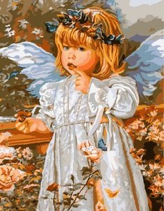 Картина по номерам Paintboy GX 8959 Девочка-ангелочек 40*50