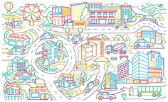 Раскраска «Город» Феникс