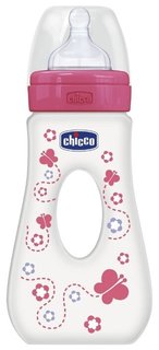 Бутылочка для путешествий Chicco Girl 240 мл, латексная соска