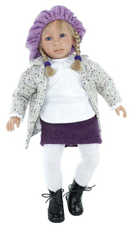 Кукла Lamagik Сесилия в серой куртке и вязаном берете 60 см