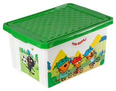 Ящик для хранения "Три кота", 17 л, зеленый Little Angel