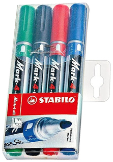 Набор перманентных маркеров Stabilo Mark 651/4, 4 шт, 1-4 мм