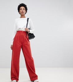 Брюки с широкими штанинами и корсетным поясом ASOS DESIGN Tall-Красный