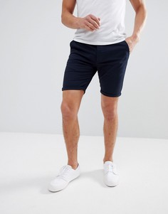 Темно-синие шорты чиносы скинни ASOS DESIGN-Темно-синий